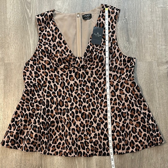 Kate Spade Women's Sz 14 Spotted Leopard Bow Knot Print Sleeveless Casual‎ Top - Picture 4 of 12